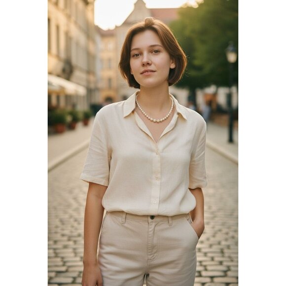 Vintage 1950s Graduated Faux Pearl Necklace - Filigree Fishhook Clasp Costume Je - Picture 1 of 5